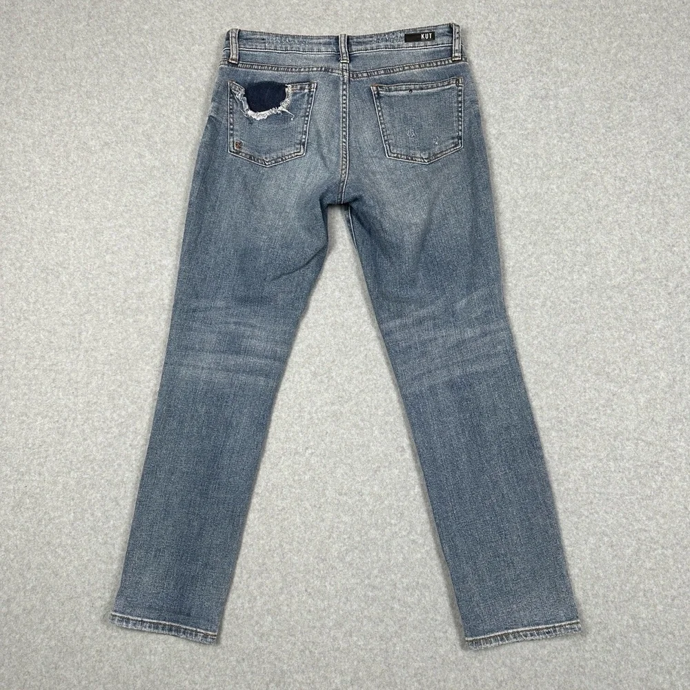 KUT From The Kloth Jeans Womens 4 Catherine Boyfriend Mid Rise Distressed‎ Blue - Picture 12 of 16